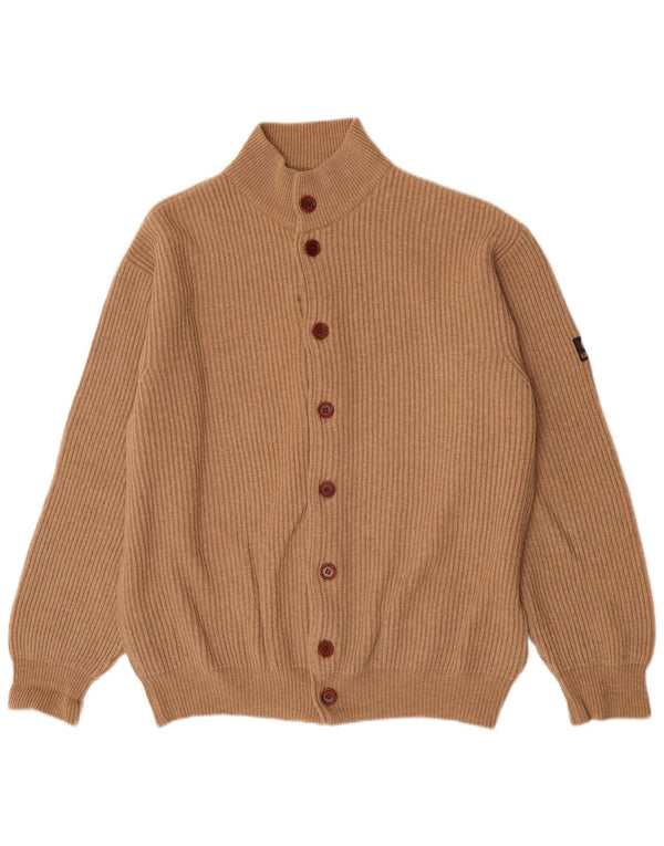 Maglione cardigan da uomo Navigare Large Beige Lambswool