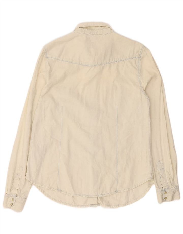Camicia di jeans da donna French Connection UK 12 Cotone bianco sporco medio