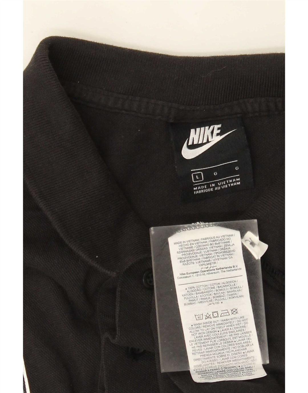 Polo Nike da uomo grande in cotone nero