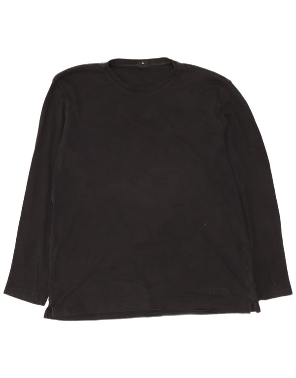 Top HUGO BOSS da uomo a maniche lunghe XL in cotone nero