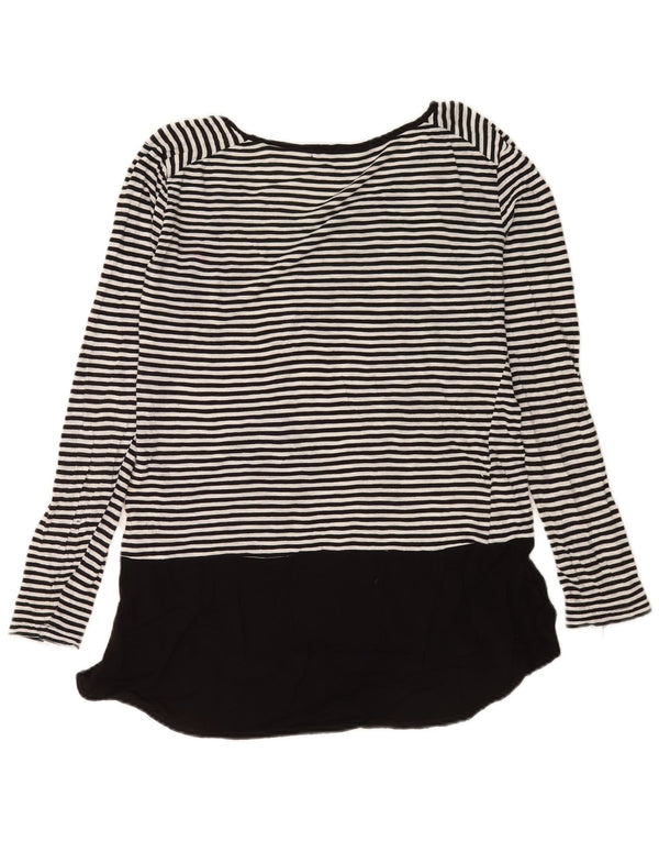 Top tunica da donna French Connection UK 16 grande cotone a righe bianche