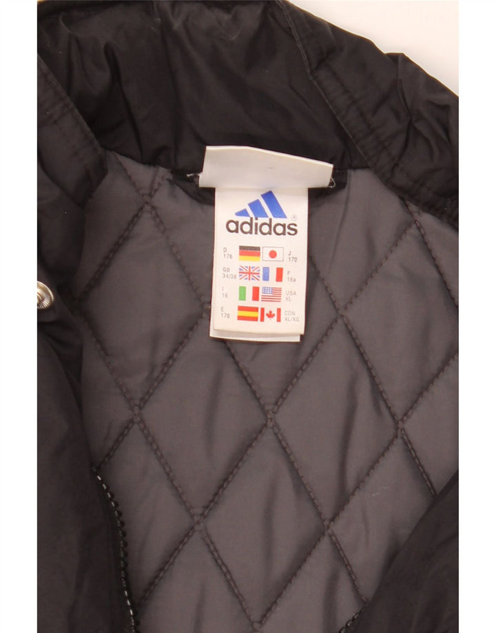 Cappotto imbottito con grafica Adidas da ragazzo 15-16 anni in poliammide nero