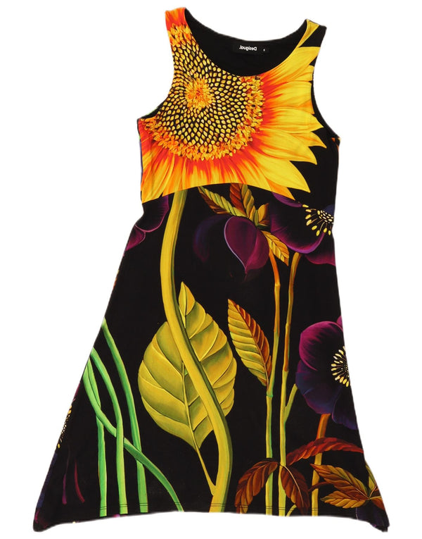 Desigual Womens Graphic Sundress UK 8 Small Black Floral Viscosa