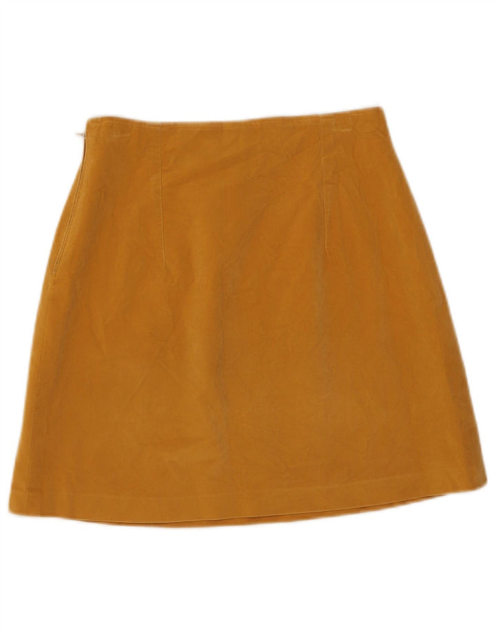 Minigonna vintage in velluto da donna W26 piccola gialla