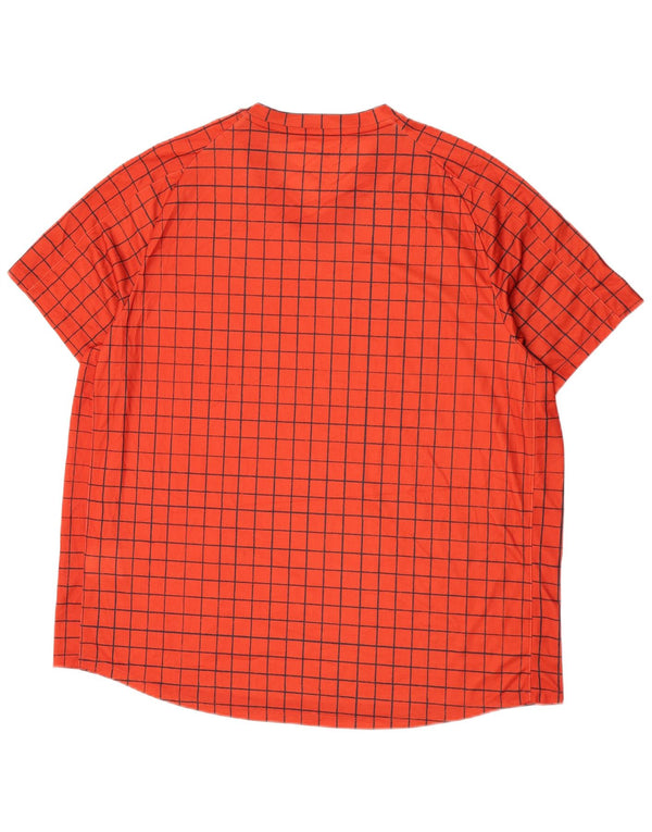 T-shirt da uomo Nike Dri Fit Top 2XL poliestere a quadri arancione