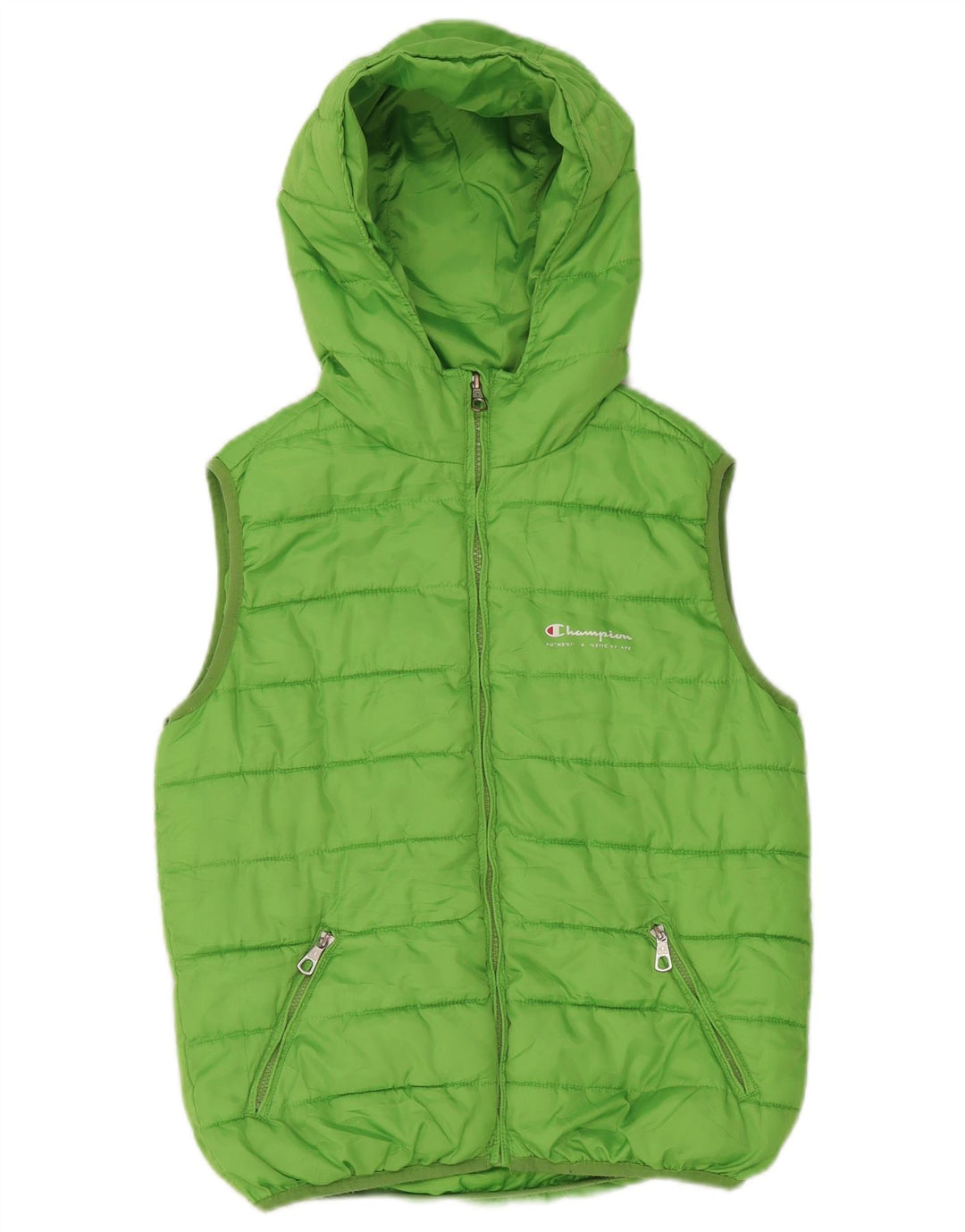 Gilet imbottito con cappuccio Champion da ragazzo 9-10 anni in poliestere verde