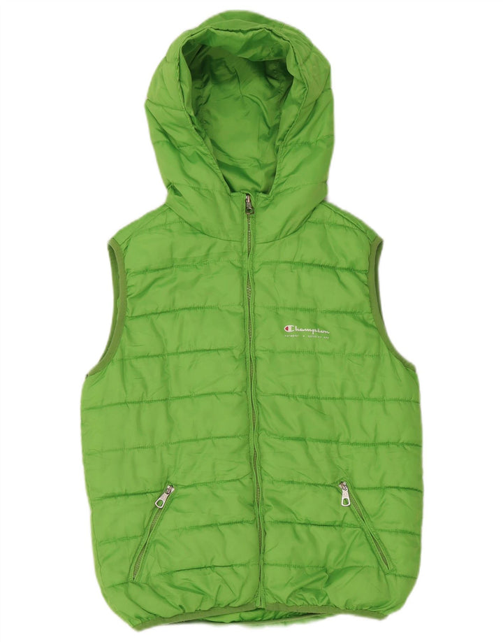 Gilet imbottito con cappuccio Champion da ragazzo 9-10 anni in poliestere verde