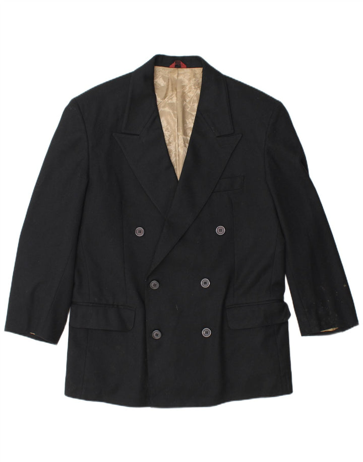 Giacca blazer doppiopetto da uomo SISLEY UK 38 lana nera media