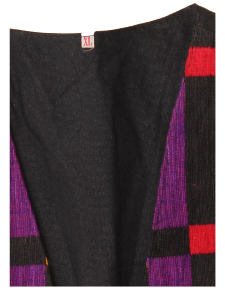 Gilet vintage da donna UK 18 XL a quadri multicolore