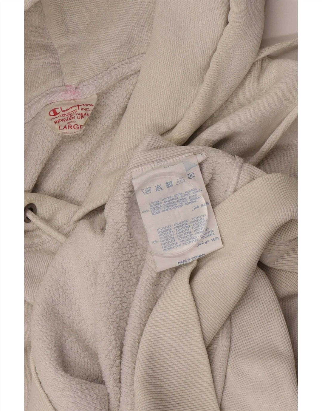 Felpa con cappuccio Champion Reverse Weave da uomo, grande, in cotone bianco