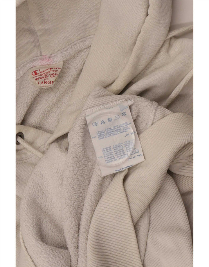 Felpa con cappuccio Champion Reverse Weave da uomo, grande, in cotone bianco