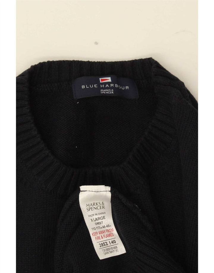 Maglione maglione girocollo da uomo Marks & Spencer blu Harbour XL blu navy