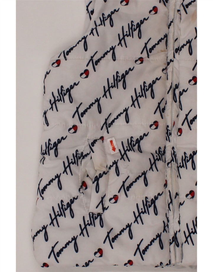 TOMMY HILFIGER Gilet imbottito con grafica per ragazze 3-4 anni Poliestere bianco