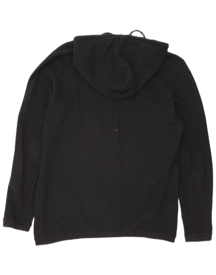 PIAZZA ITALIA Maglione con cappuccio e zip vestibilità regolare da uomo grande nero
