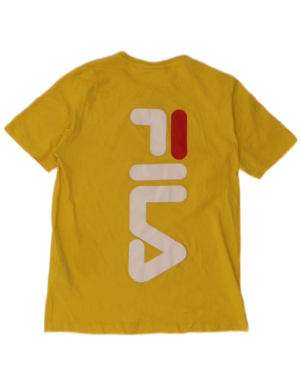 T-shirt grafica da bambino Fila Top 13-14 anni in cotone giallo