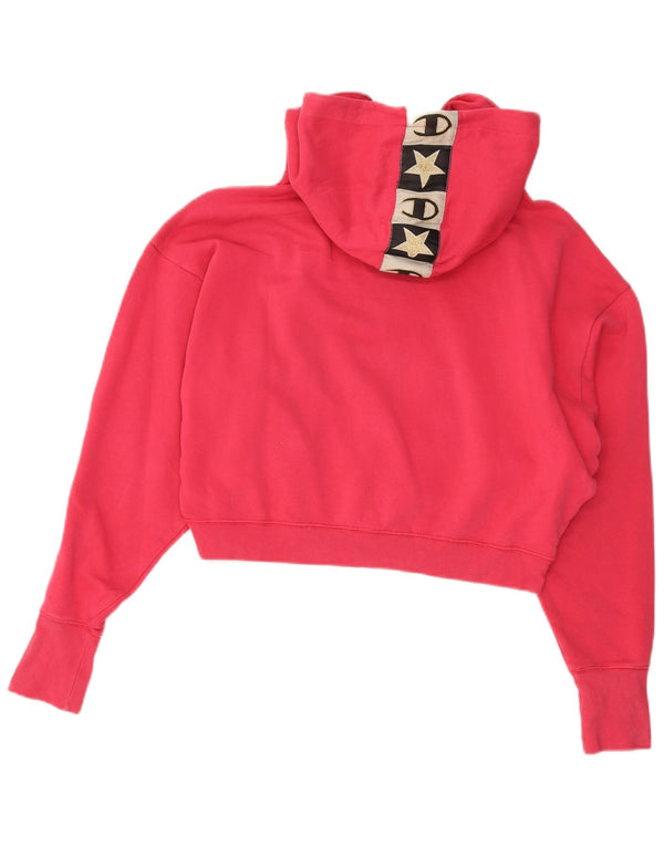 Maglione con cappuccio grafico corto da donna Champion UK 14 Cotone rosa medio