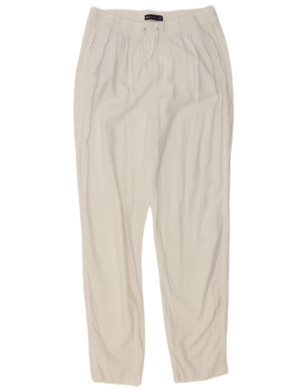 Pantaloni chino affusolati da donna Marks & Spencer UK 14 Large W32 L31 Bianco