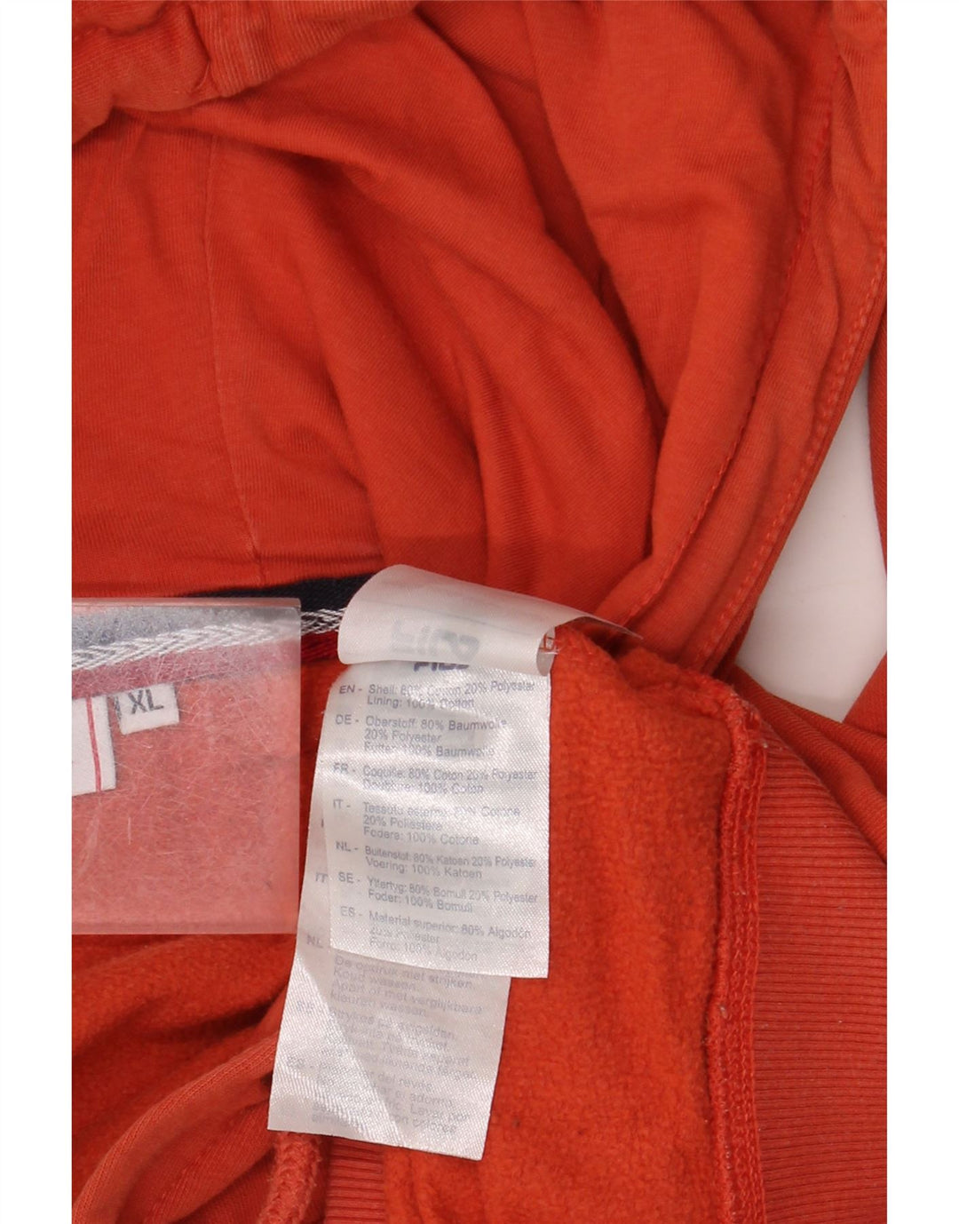 Felpa con cappuccio grafica da uomo FILA XL in cotone arancione