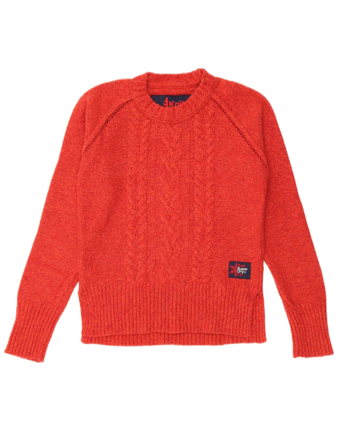 Maglione maglione girocollo da donna Superdry UK 10 Small Lana rossa