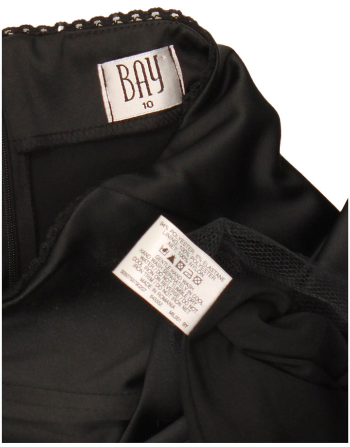 Abito senza spalline da donna Bay UK 10 piccolo poliestere nero