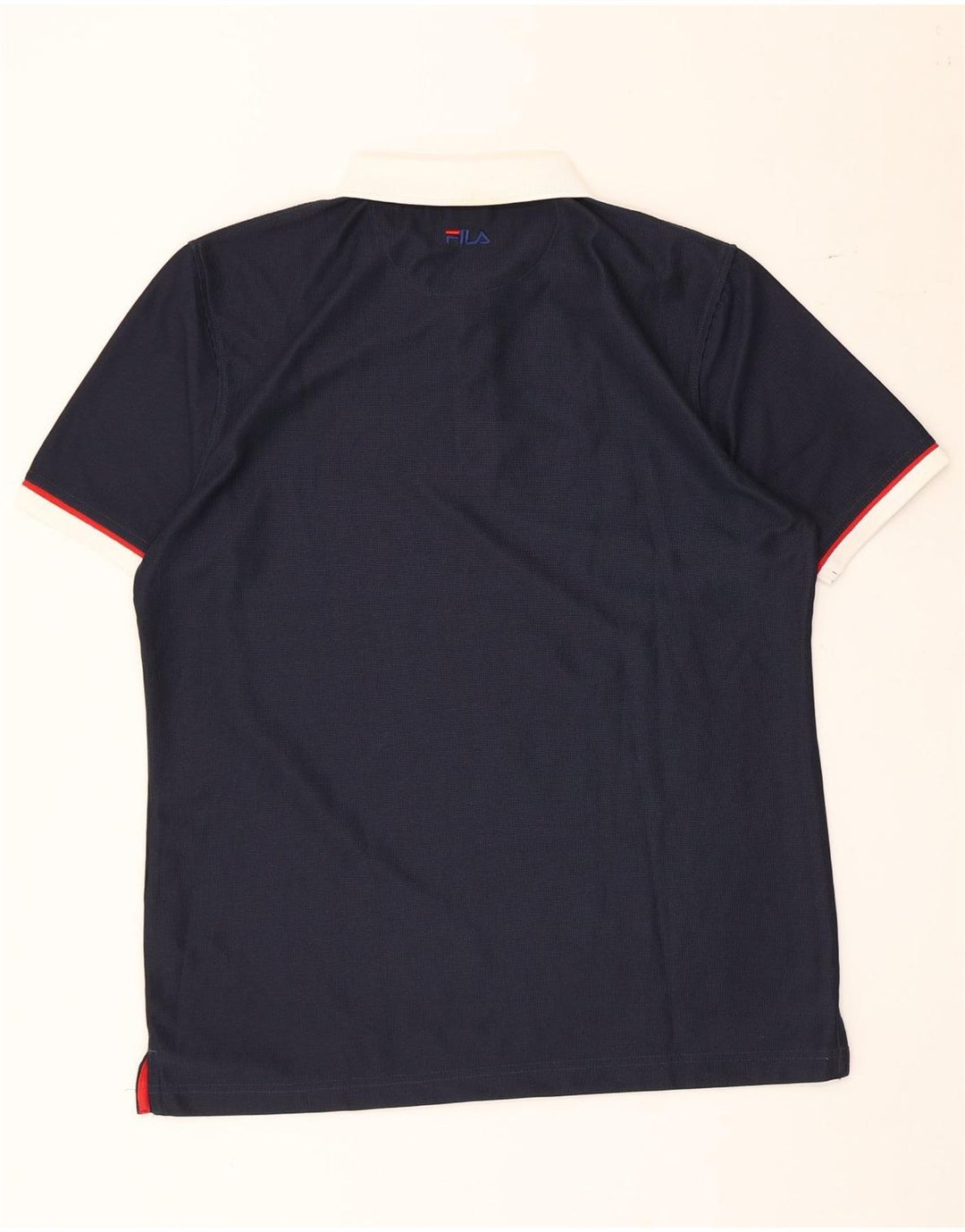 Polo da uomo Fila Large in poliestere color block blu navy