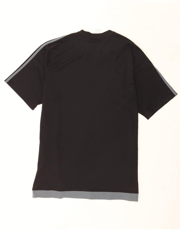 T-shirt Adidas Climalite da uomo, grande, in poliestere color block nero