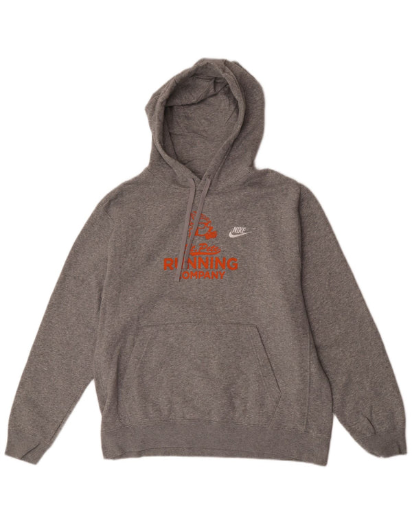 Felpa con cappuccio grafica da uomo Nike Large in cotone grigio