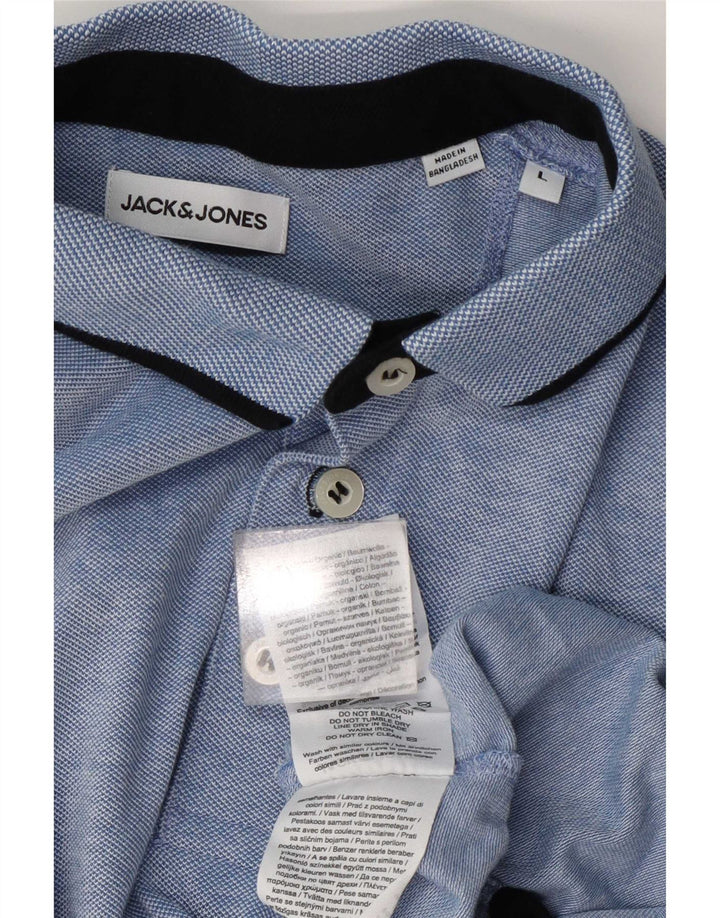 Polo da uomo Jack & Jones grande in cotone blu