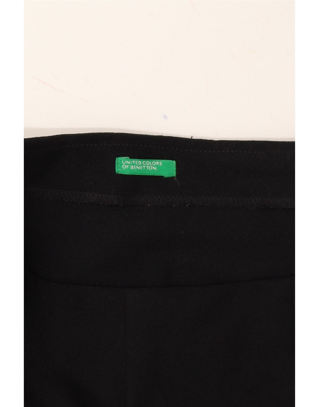 BENETTON Womens Straight Casual Trousers W30 L28 Black Vintage Benetton and Second-Hand Benetton from Messina Hembry 