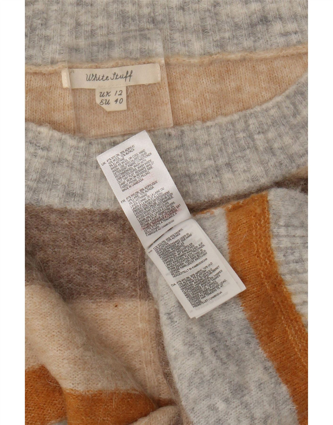 Maglione maglione girocollo da donna White Stuff UK 12 medio multicolore