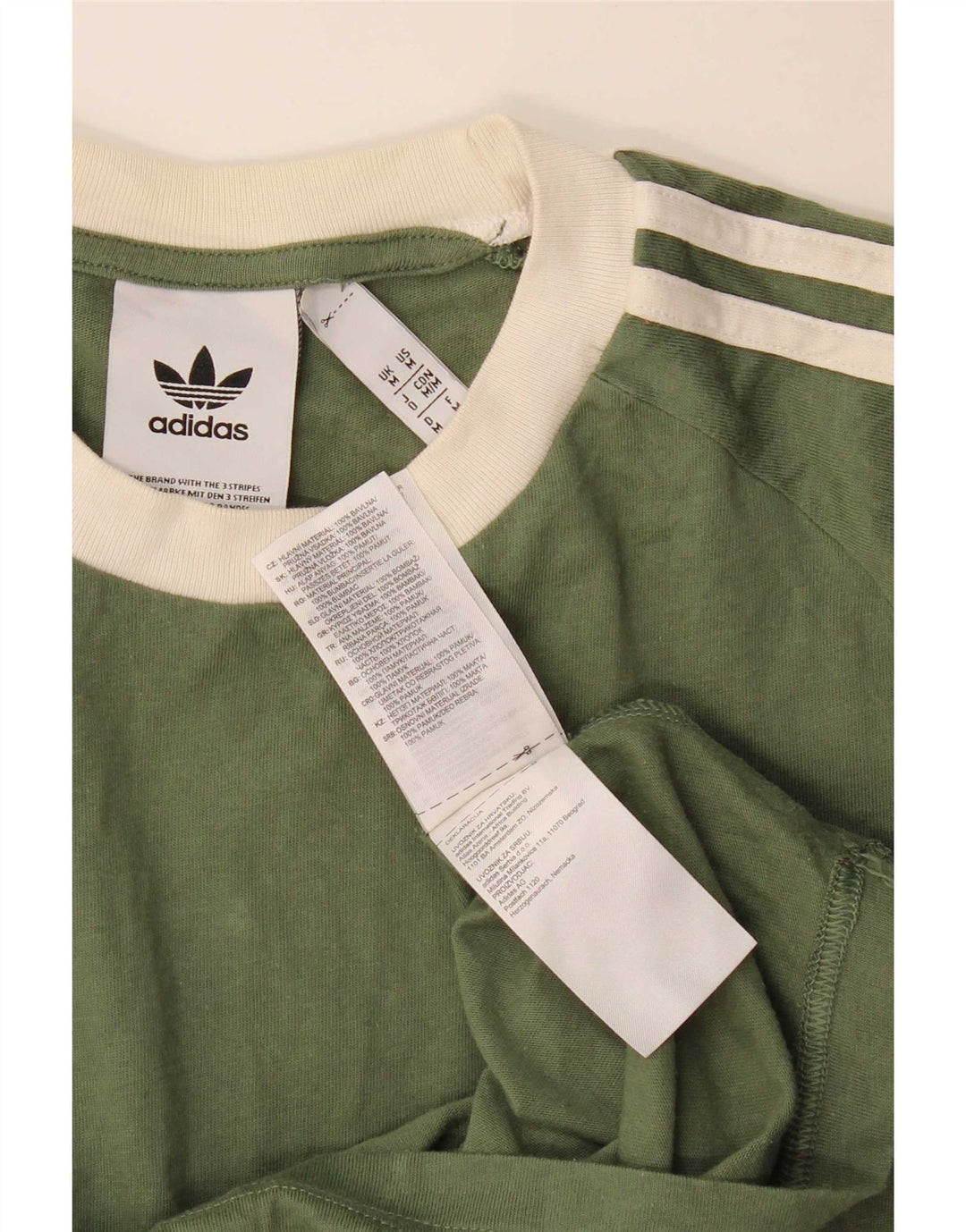 T-shirt da uomo Adidas Top in cotone color block verde medio