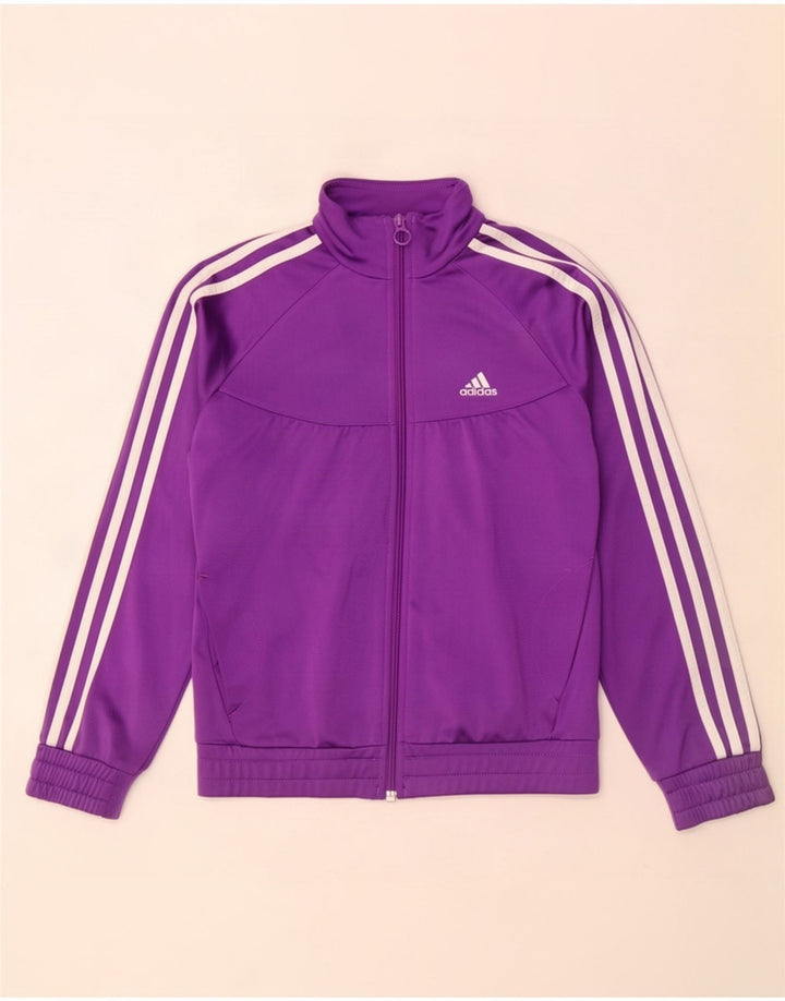 Giacca superiore della tuta da ragazza Adidas 11-12 anni in poliestere viola