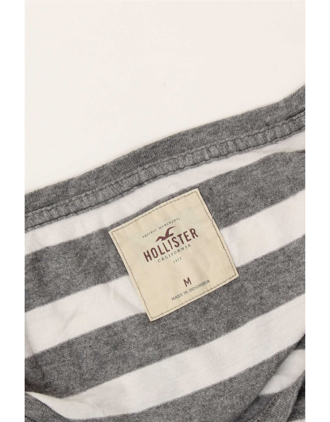 Top Hollister da donna a maniche lunghe UK 12 grigio medio a righe