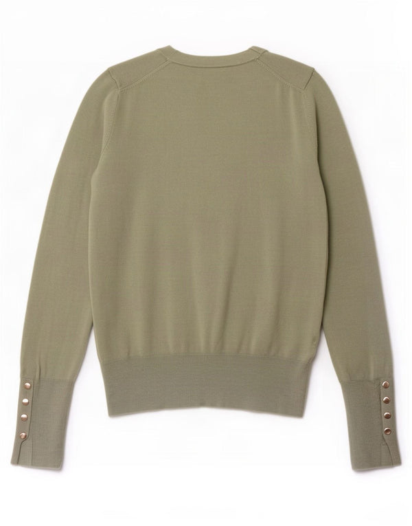 Maglione maglione girocollo da donna Zara UK 8 piccolo viscosa verde
