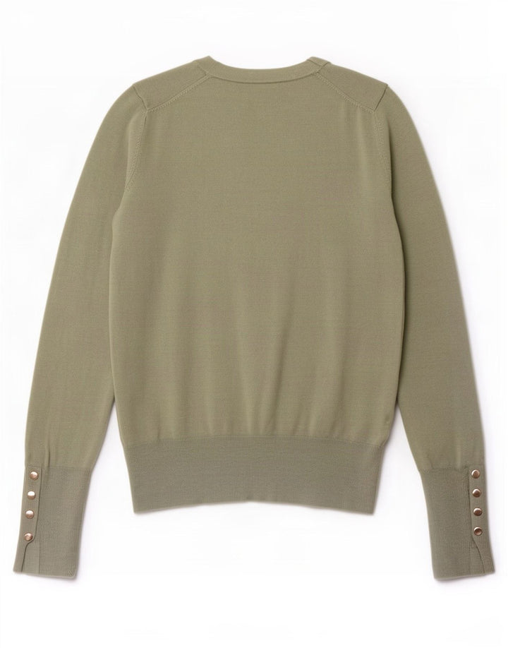 Maglione maglione girocollo da donna Zara UK 8 piccolo viscosa verde
