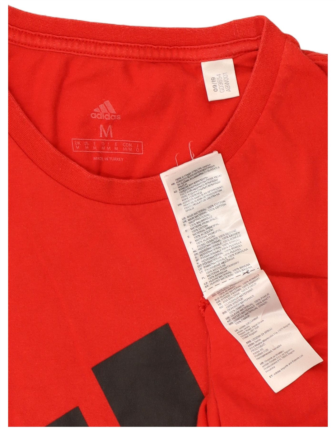 T-shirt grafica da uomo Adidas Top in cotone rosso medio