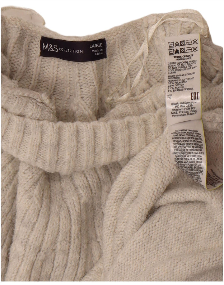 Maglione maglione a collo alto da donna Marks & Spencer UK 16 grande bianco sporco