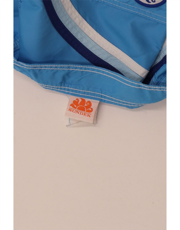 Pantaloncini da bagno da uomo Sundek in nylon color block blu medio