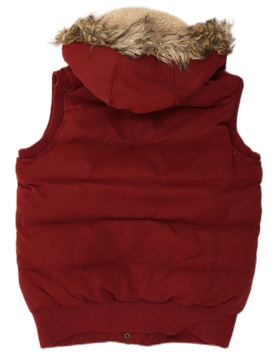 FAT FACE Gilet imbottito oversize con cappuccio da donna UK 10 piccolo poliestere marrone