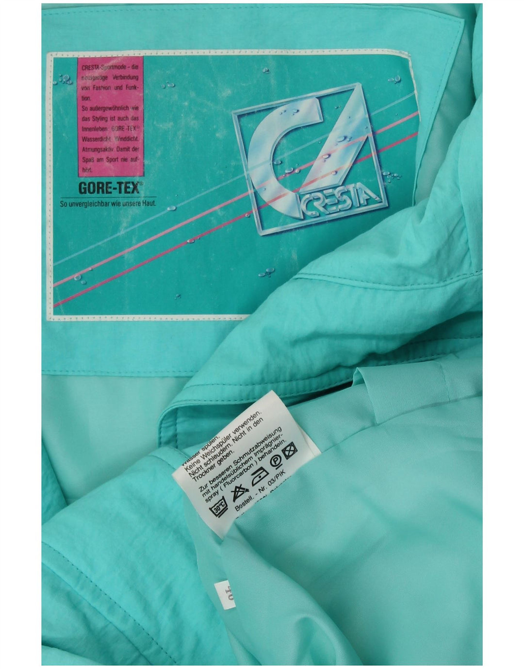 Giacca da sci oversize da donna in Gore-Tex CRESTA EU 40 cotone turchese medio