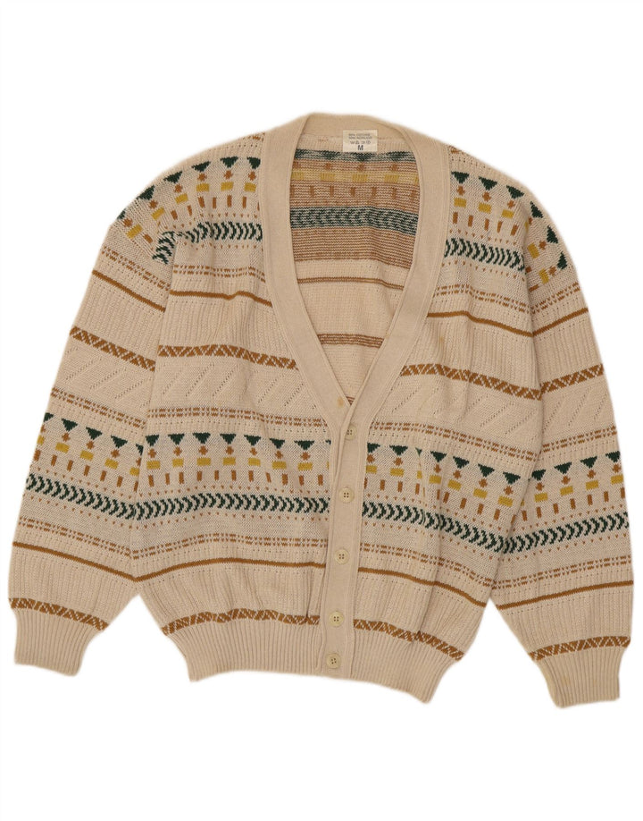 Maglione cardigan da uomo VINTAGE cotone Fair Isle beige medio