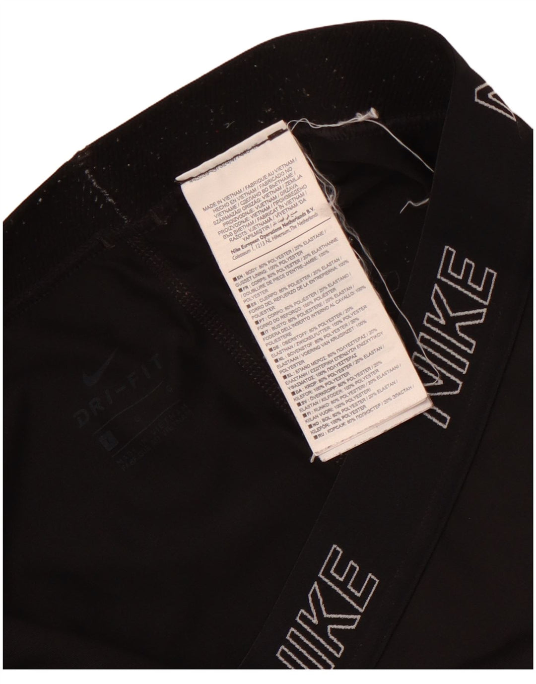Leggings grafici Nike da donna Dri Fit UK 14 grande poliestere nero