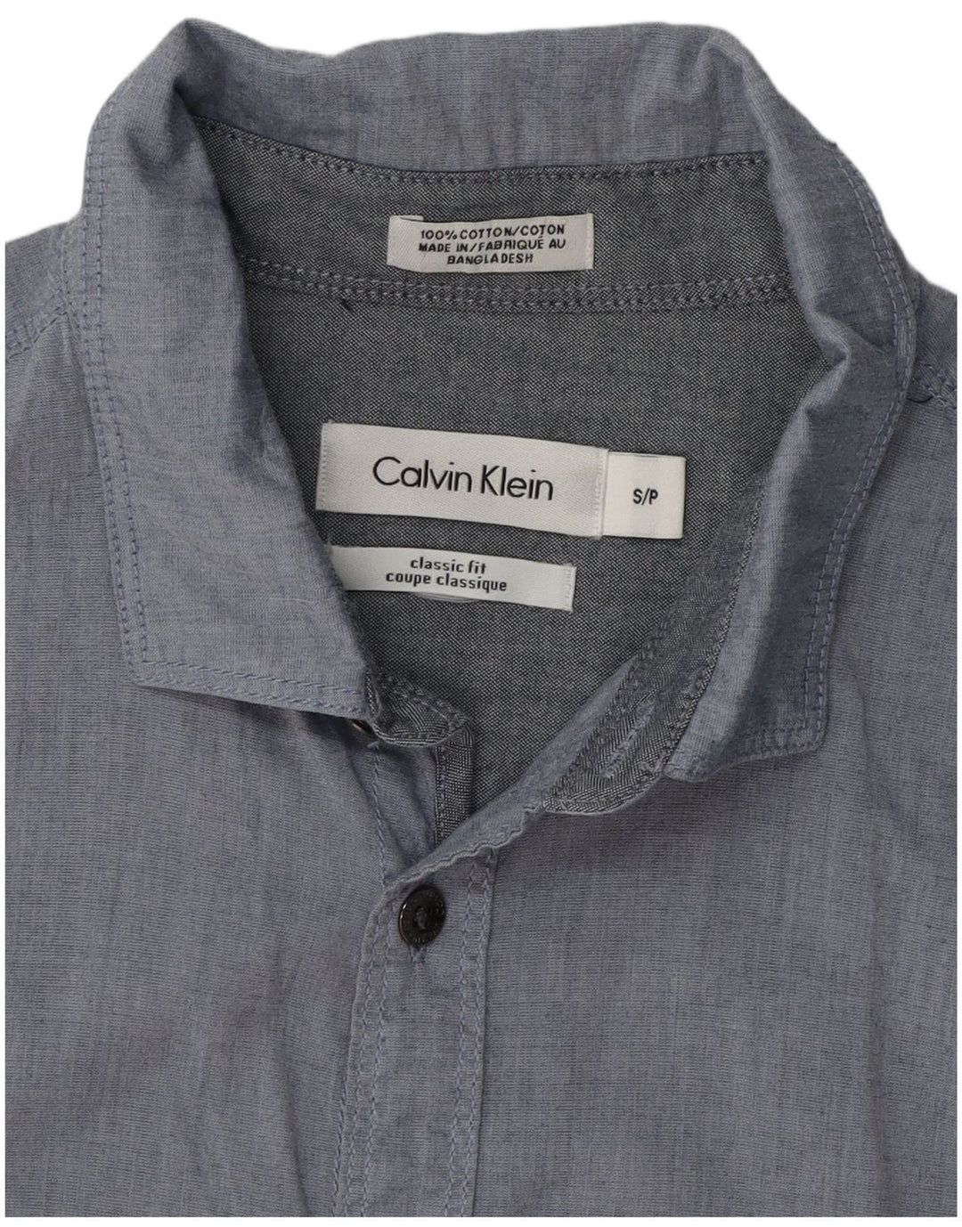 Camicia Calvin Klein da uomo dalla vestibilità classica, piccola, in cotone color block blu