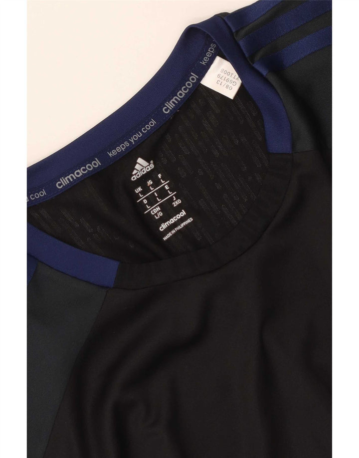 Adidas Uomo Climacool T-shirt Top Large Nero Colourblock