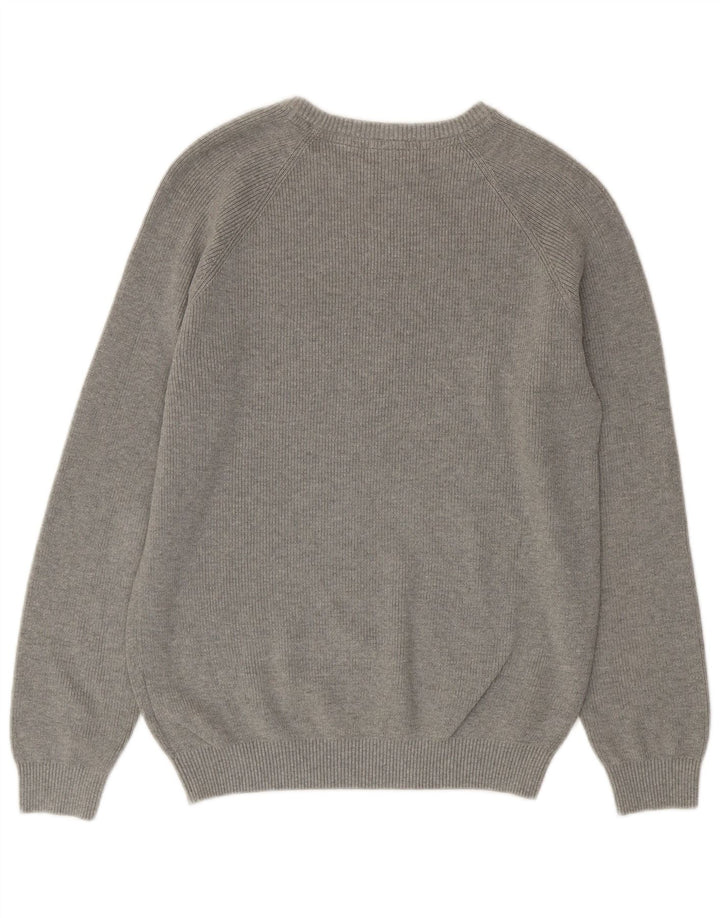 Maglione maglione girocollo da uomo Timberland in cotone grigio medio
