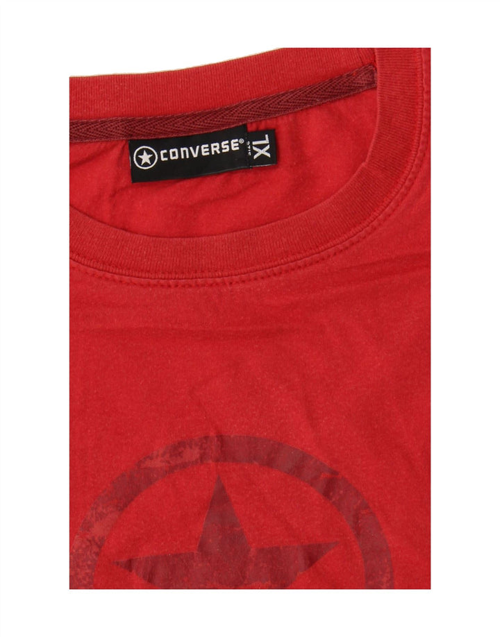 CONVERSE Mens Graphic T-Shirt Top XL Red Vintage Converse and Second-Hand Converse from Messina Hembry 