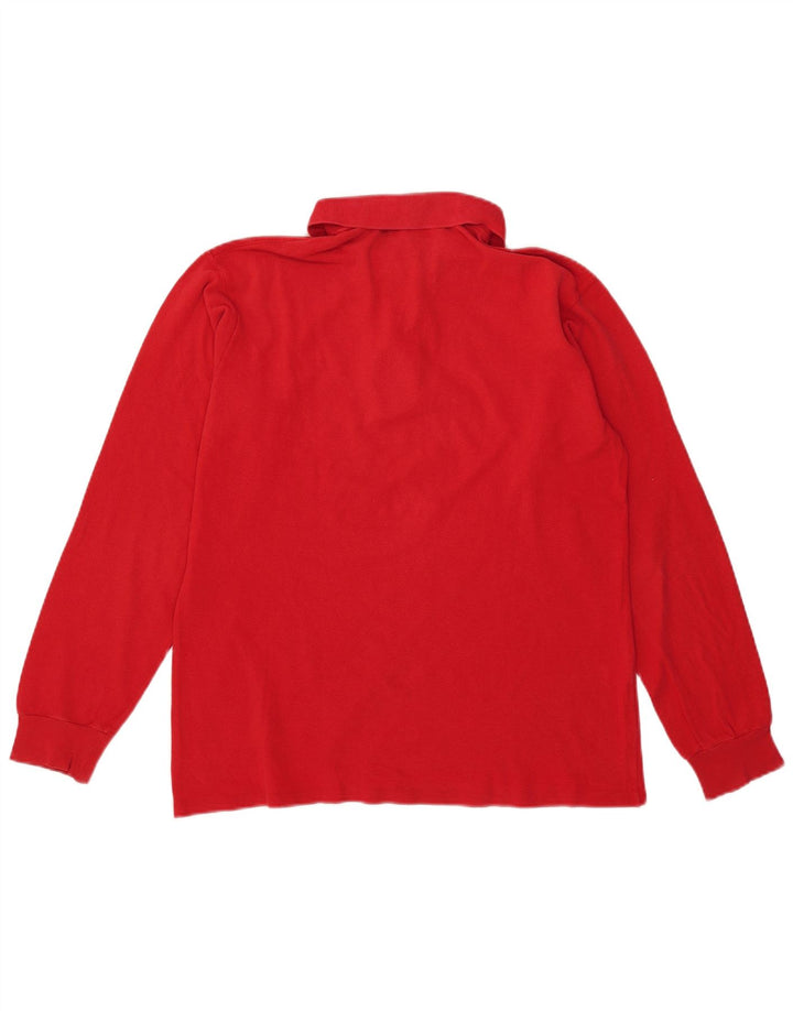 Polo da uomo a maniche lunghe Lacoste taglia 4, cotone rosso medio