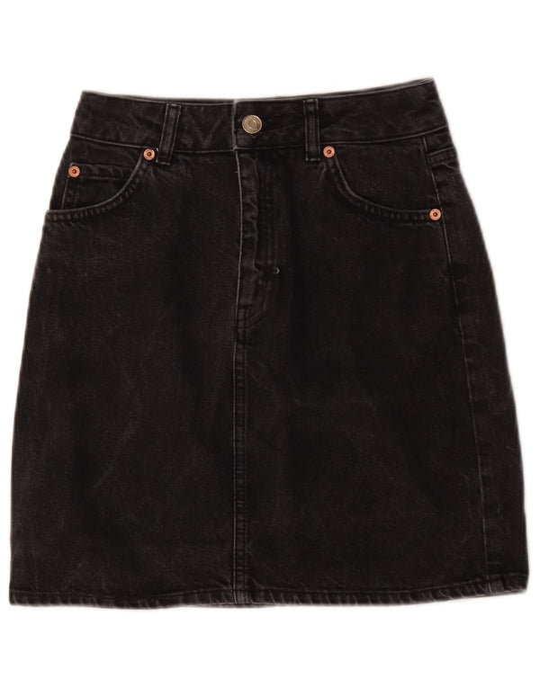 Gonna in denim da donna Topshop UK 6 XS W24 Nera