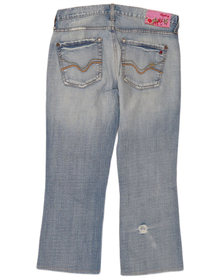 Jeans cropped da donna Replay W27 L23 in cotone blu