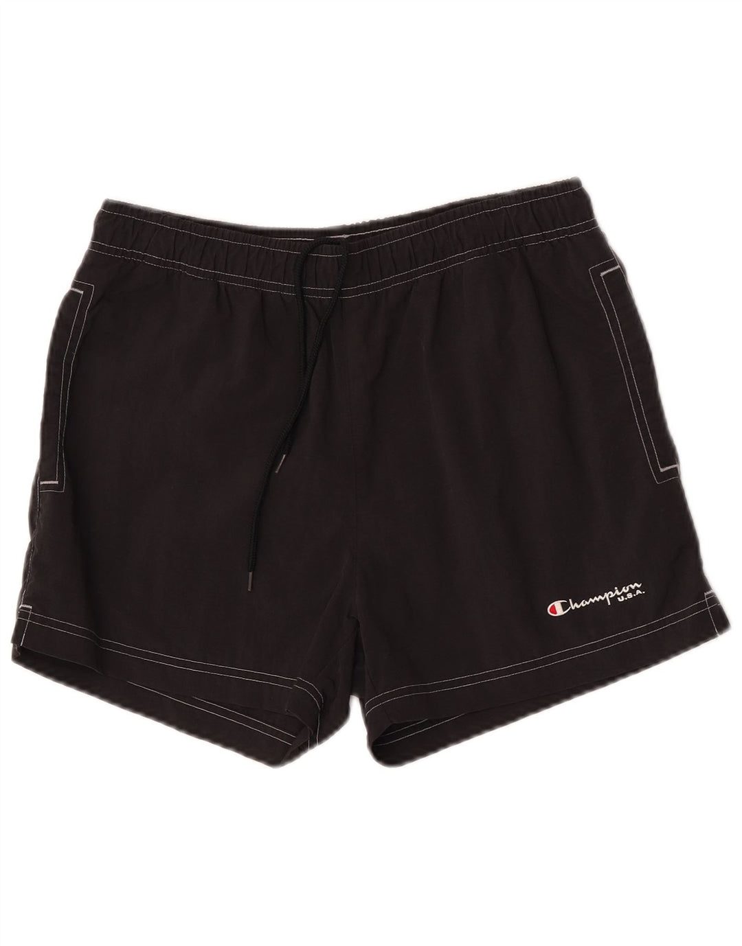 Pantaloncini da bagno da uomo Champion piccoli in nylon nero